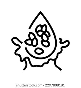 sesame seed oil liquid yellow line icon vector. sesame seed oil liquid yellow sign. isolated contour symbol black illustration