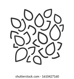 Sesame seeds black line icon. Spices, seasoning. Cooking ingredient.  Editable stroke.