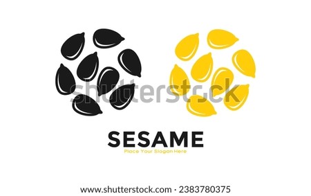 Sesame seeds logo vector design. Suitable for food, symbol and vegetarian