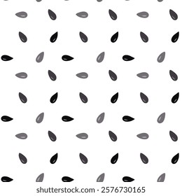 Sesame seeds pattern. Black and white print of Pile sesame. Polka dots texture. Vector abstract illustration