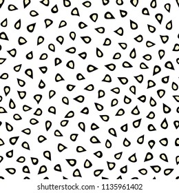 Sesame Seeds Seamless Endless Background Pattern. Food Collection. Realistic Hand Drawn High Quality Vector Illustration. Doodle Style.