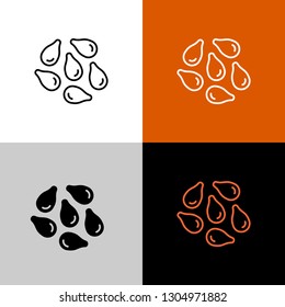 Sesame seeds thin linear simple icon. Adjustable stroke line width.