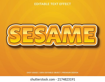 sesame text effect template with editable layout and abstract style use for business logo and brand