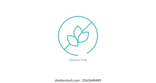 Sesame-Free Symbol Vector Icon for Allergy-Friendly Food Labeling