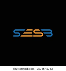 SESB letter logo design with black background in illustrator, vector logo modern alphabet font overlap style. calligraphy designs for logo, Poster, Invitation, etc.