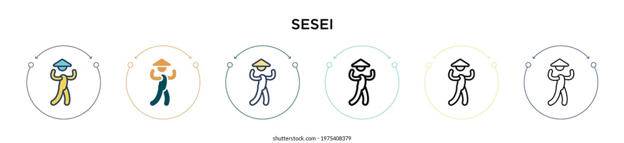 Sesei icon in filled, thin line, outline and stroke style. Vector illustration of two colored and black sesei vector icons designs can be used for mobile, ui, web