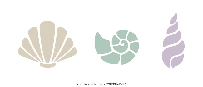 Ilustración vectorial de conjuntos de corales y de herradura.