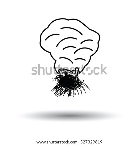Sesonal grass burning icon. White background with shadow design. Vector illustration.