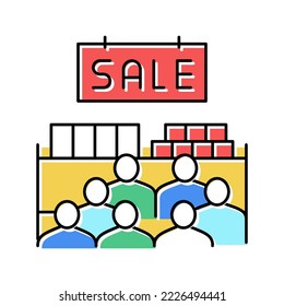 sesonal sale color icon vector. sesonal sale sign. isolated symbol illustration