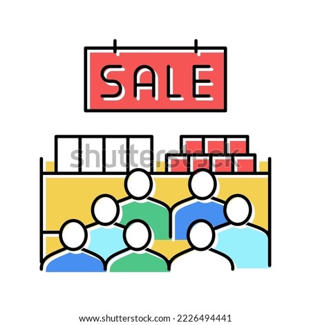 sesonal sale color icon vector. sesonal sale sign. isolated symbol illustration