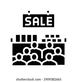 sesonal sale glyph icon vector. sesonal sale sign. isolated contour symbol black illustration