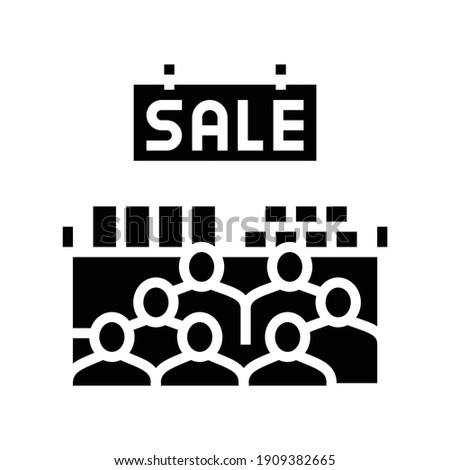 sesonal sale glyph icon vector. sesonal sale sign. isolated contour symbol black illustration