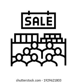 sesonal sale line icon vector. sesonal sale sign. isolated contour symbol black illustration