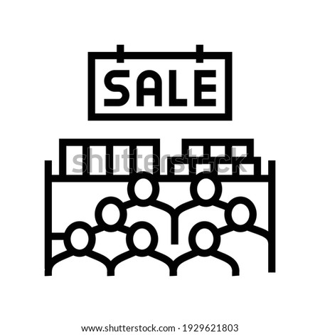 sesonal sale line icon vector. sesonal sale sign. isolated contour symbol black illustration