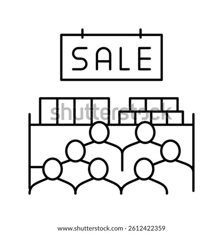 sesonal sale line icon vector. sesonal sale sign. isolated contour symbol black illustration