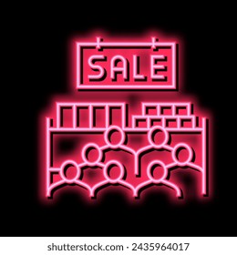 sesonal sale neon light sign vector. sesonal sale illustration