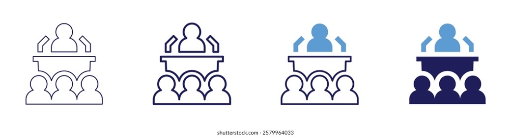 Session assessment icon in 4 different styles. Thin Line, Line, Bold Line, Duotone. Duotone style. Editable stroke.