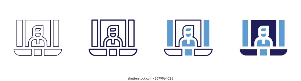 Session confirmation icon in 4 different styles. Thin Line, Line, Bold Line, Duotone. Duotone style. Editable stroke.