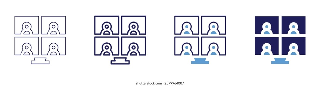 Session handout icon in 4 different styles. Thin Line, Line, Bold Line, Duotone. Duotone style. Editable stroke.