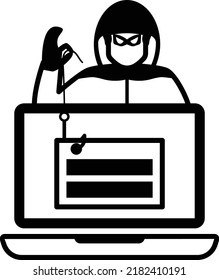 Session hijacking Concept, hackers attempt to steal valuable information vector icon design, White Collar Crime symbol, Computer crime Sign, security breakers stock illustration