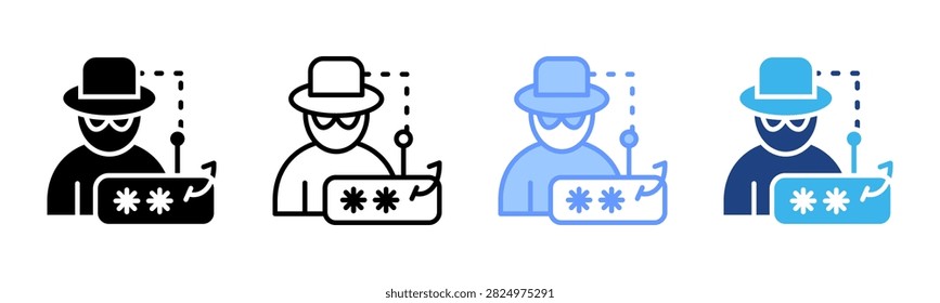 Session Hijacking icon set multiple style collection