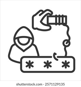 Session Hijacking Icon Vector Illustration Outline