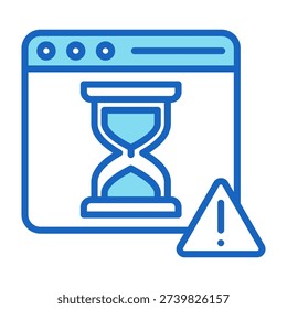 Session Time Icon Blue Color Style Vector Illustration