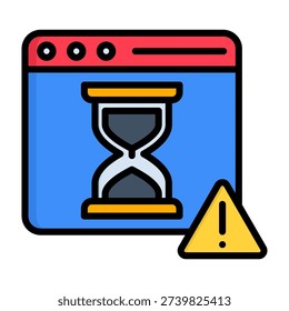 Session Time Icon Lineal Color Style Vector Illustration
