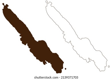 Sestrunj island (Republic of Croatia, Adriatic Sea, Zadar Archipelago) map vector illustration, scribble sketch Sestrunj map