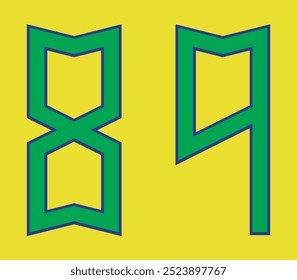 Set 0 1 2 3 4 5 7 8 9 null sieben eins zwei drei vier fünf acht neun zehn brasilianische Nummer Sport Kit Jersey Uniform Football Soccer Club Team Pixel Art Vektor EPS PNG Clip Art Kein transparenter Hintergrund 