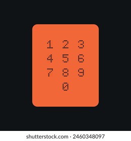 Set of 0-9 digital number icons. Vector illustration	