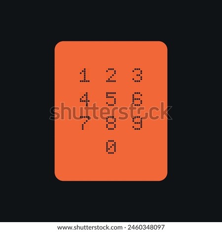Set of 0-9 digital number icons. Vector illustration	