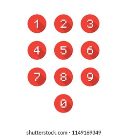 Set of 0-9 number icons. Vector illustration
