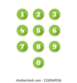 Set of 0-9 number icons. Vector illustration