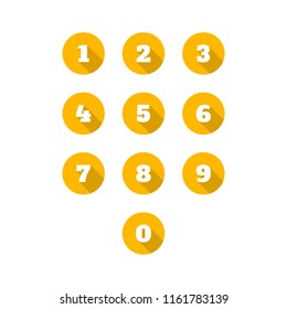 Set of 0-9 number icons. Vector illustration