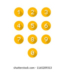 Set of 0-9 number icons. Vector illustration