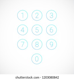 Set of 0-9 number icons. Vector illustration
