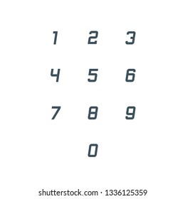 Set of 0-9 number icons. Vector illustration