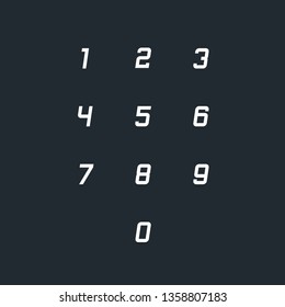 Set of 0-9 number icons. Vector illustration