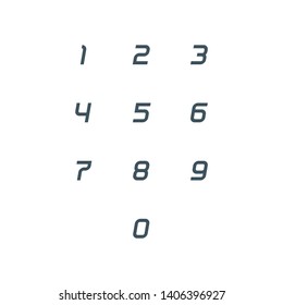 Set of 0-9 number icons. Vector illustration