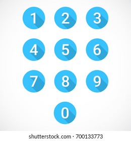 Set of 0-9 numbers