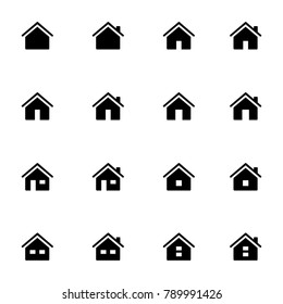 Set 1 of icons representing house. Simple home or house signs suitable for home page. Vector Illustration 