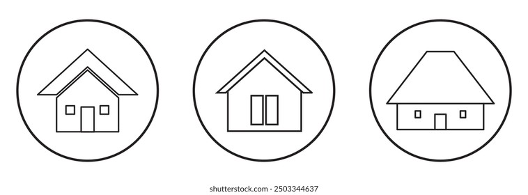 Set 1 of line icons representing house Vector Illustration. House and home simple symbols design eps 10