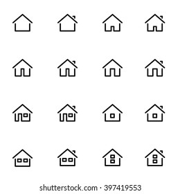Set 1 of line icons representing house Vector Illustration. House and home simple symbols - Shutterstock ID 397419553