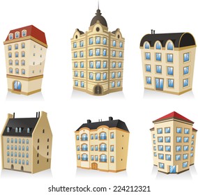 Set 1, Rich Luxury High Class Classic Building Edifice Structure Construction Collection, English Style.