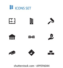 Set Of 10 Architecture Icons Set.Collection Of Warehouse, Special, Apartment And Other Elements.