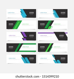 Set of 10 banner modern background for web. Vector Template Illustration