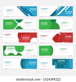 Set of 10 banner modern background for web. Vector Template Illustration