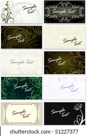 Set of 10 beautiful visit-cards.