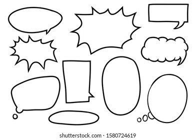Set of 10 blank bubble speech template for insert any text as comic style. vector illustration with layers